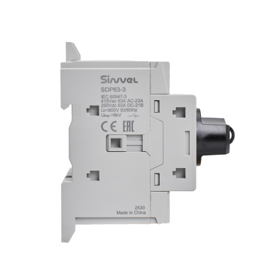 SDP63-3 | Выключатель-разъединитель, 63 А, 3Р, ручка прямого монтажа с блокировкой, Sinvel