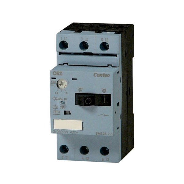АВ защиты двигателя 4,5-6,3А, 2,2кВт, размер 12 (PI: SM123-6,3), OEZ, OEZ:37908