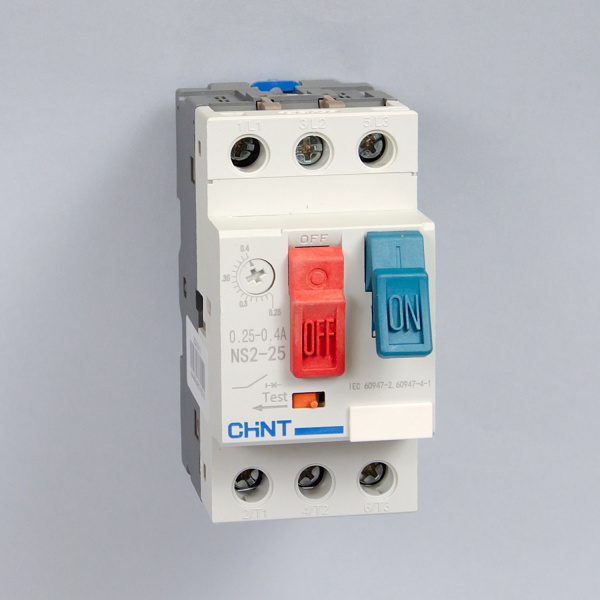Автоматический выключатель защиты двигателя NS2-25 0.25-0.4А, Chint, ch495074