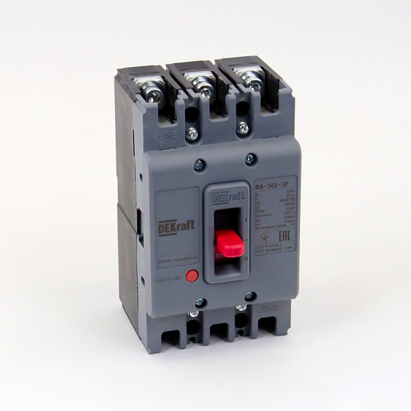 22746DEK | Силовой авт. выключатель 3P 50А 25кА ВА-302, Dekraft