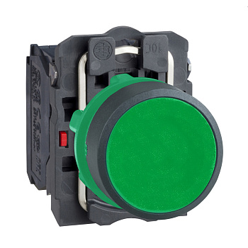 XB5AA35 | Кнопка без подсветки, с возвратом, 1НО+1НЗ, зелёная, Schneider Electric