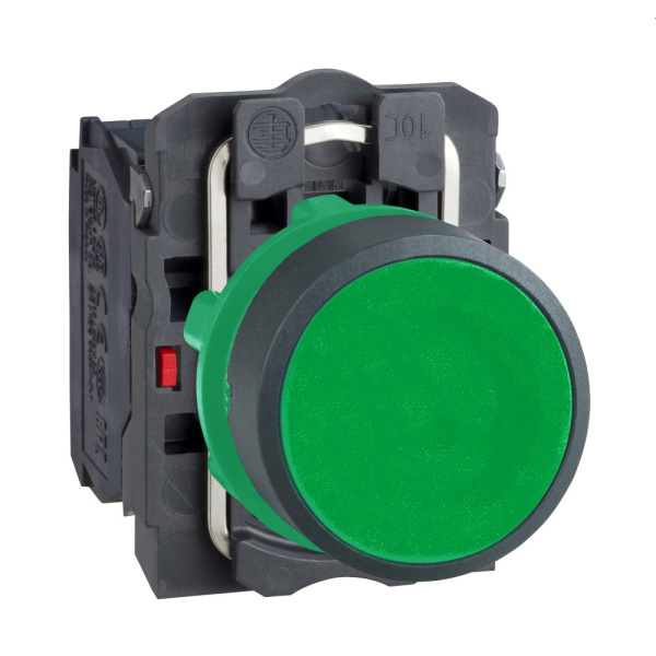 XB5AA35 | Кнопка без подсветки, с возвратом, 1НО+1НЗ, зелёная, Schneider Electric