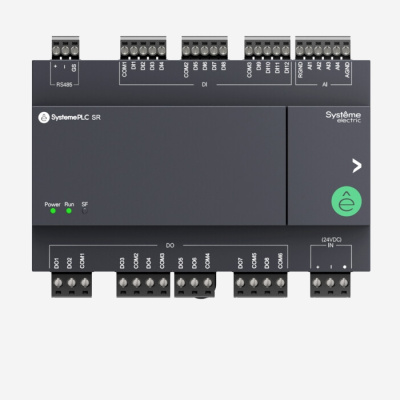 ZR1PP00BD4A | Интеллектуальное реле SR1; 24 VDC; 24 IO: 12 DI, 8 DO (реле); 4 AI; 1xRS485, Systeme Electric
