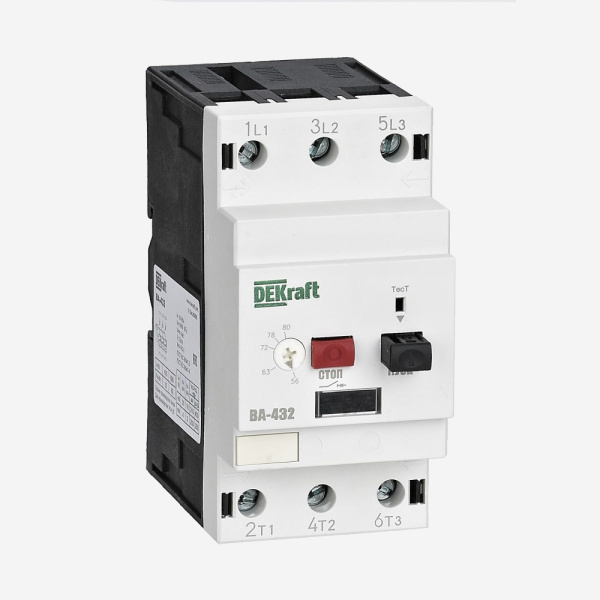 Авт. выключатель защ. двиг. 3P 56-80A 35кА ВА-432, Dekraft, 21242DEK