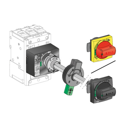 LV426934 | Выносная поворотная рукоятка, красная/желтая IP65 NSXm, Schneider Electric