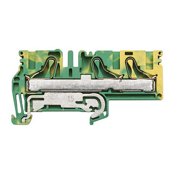 1896190000 | PPE 6/10/3AN Клеммы PE, PUSH IN, 6 mm², 1200 A (10 мм²), зеленый/желтый (упак.-25шт), Weidmuller