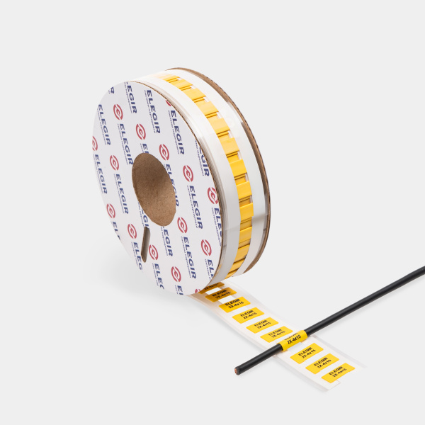 21504611  | Маркер плоский MFSS-2X-4-15/1-Y желтый, длина маркера 15мм, Ø 4-2мм, до 2,5 кв.мм (рулон - 900 шт.), Elegir 