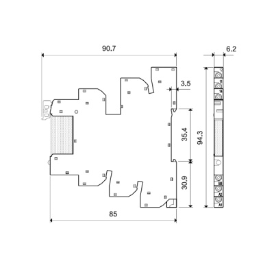 394072207048 | Интерфейсное реле твердотельное, винтовые клеммы, серия 39, 220В DC, 0,1 А, 1 НО, Finder