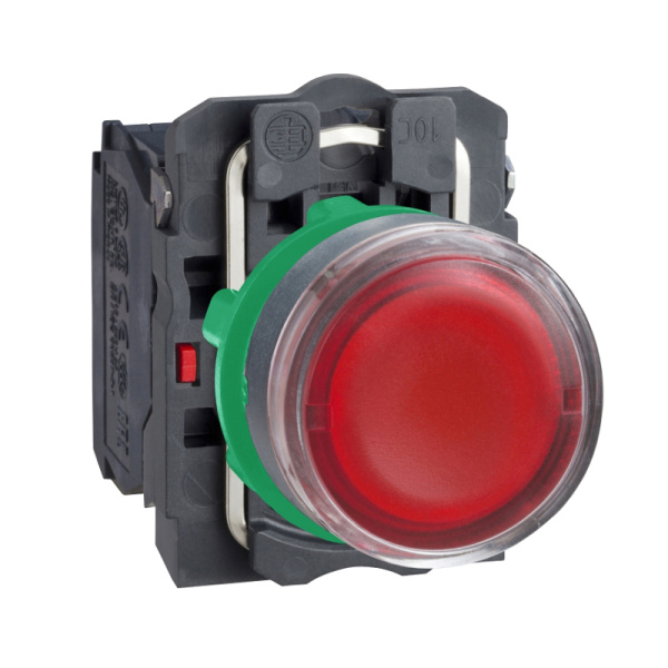 XB5AW34M5 | Кнопка с подсветкой 230В AC с возвратом, красная, 1НО+1НЗ, Schneider Electric