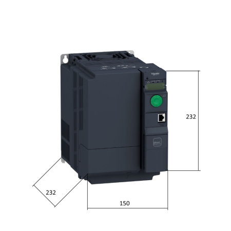 ATV320U75N4B | Преобразователь частоты, серия ATV320, 7,5 кВт, 17 А, перегрузка 150%, 380B, Schneider Electric