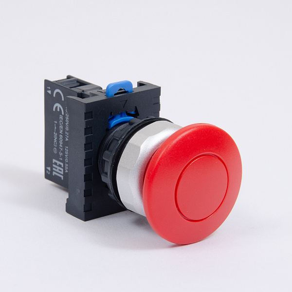 667261 | Кнопка грибовидный толкатель диаметр 40мм NP8-01M/14, самовозврат, красный, 1НЗ, IP65, Chint