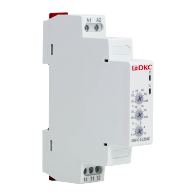 dkcDRV-C-1-220AC | Реле контроля напряжения однофазное,  тип DRV, конфигурация контакта 1CO, 220В AC, DKC