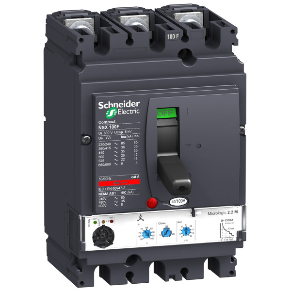 LV431165 | Автоматический выключатель NSX250N Micrologic 2.2M 3P3d 220A 50кА, Schneider Electric