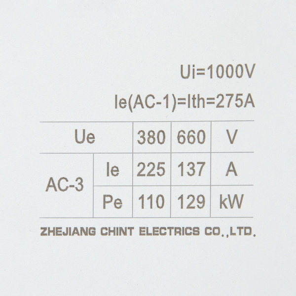 671400 | Контактор NC2-225 225А 230В/АС3 50Гц, Chint