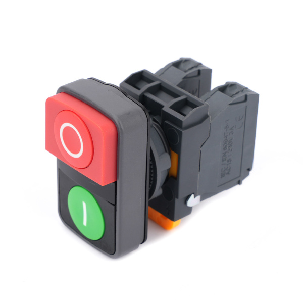SB5AL73415 | Кнопка двойная, зелёная "I" красная "O", пластик, 1НО+1НЗ, Systeme Electric