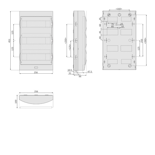 EZ9E312S2SRU | City9 Box корпус навесной с проз. дв. 3ряд/36мод, Systeme Electric