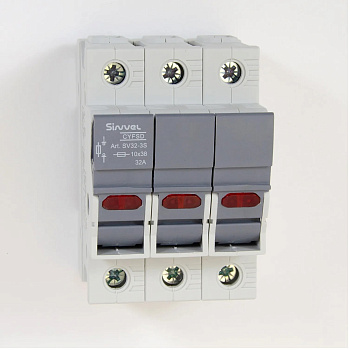 SV32H-3 | Модульный ПВР, 32 А, 3Р, для 10х38мм, 1000 B DC, Sinvel 