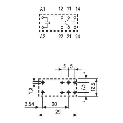 415290240011 | Миниатюрное низкопрофильное реле, серия 41, 24В DC, 8А, 2CO, Finder