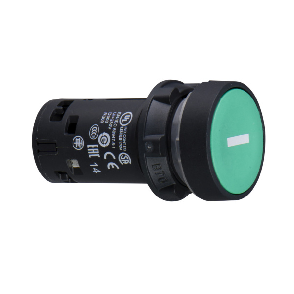 XB7NA3131 | Кнопка, без подсветки с возвратом, зелёная, 1НО, "I", Schneider Electric