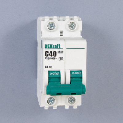 11070DEK | Автоматический выключатель ВА-101 2P 40А C 4.5кА, Dekraft