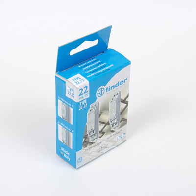 223200241320 | Контактор, 2НО, 25 А, 24В AC/DC, мех.индикатор + LED, AgNi, Finder