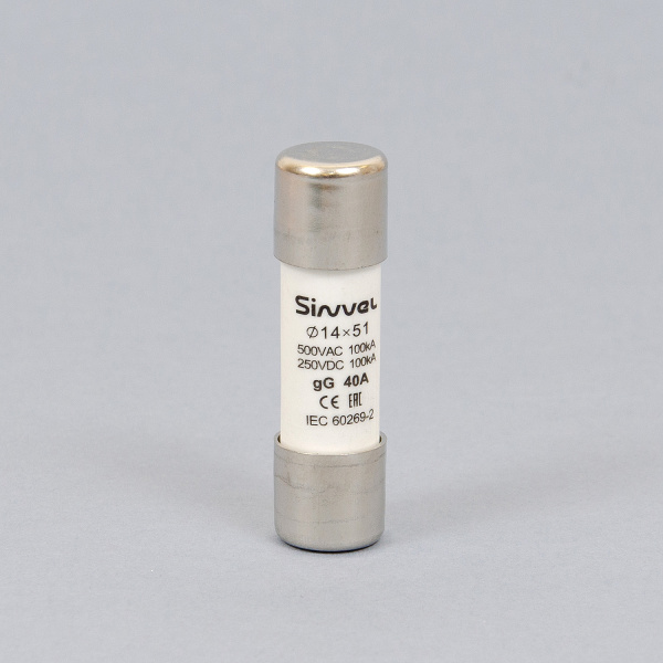 SV1451-40 | Плавкая вставка 40 А, gG, 14х51 мм, 500 В АС/ 250 B DC, Sinvel 