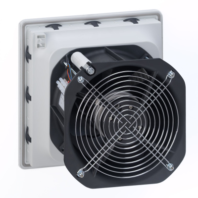 Вентилятор с фильтром 1000 м3/ч, 230В AC, Slide 320х320мм, вырез 291x291мм, RAL7035