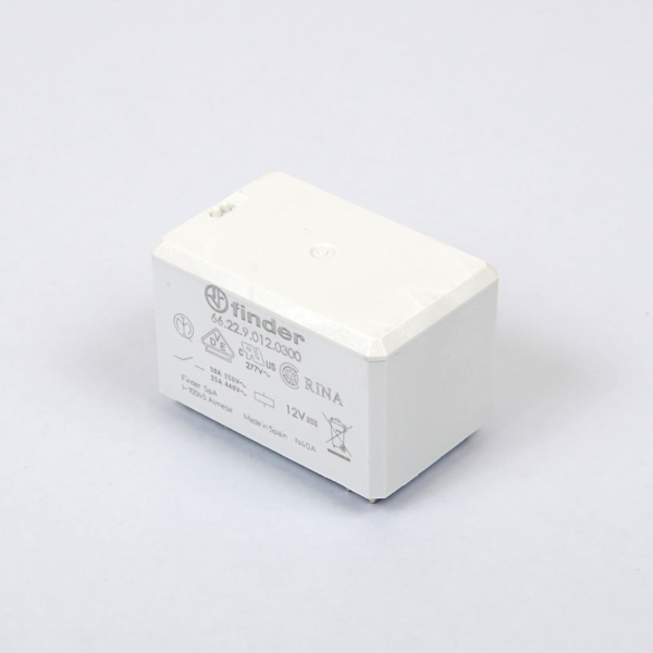 662290120300 | Реле для монтажа на печатную плату серии 66.22, управление 12В DC, контакты AgCdO 2NO 30А, Finder