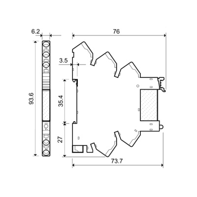 389170069024 | Интерфейсное реле твердотельное, пружинные клеммы, серия 38, 6В DC, 6 А, 1 НО, Finder