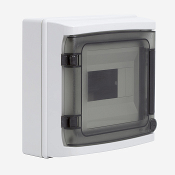 DKC RB08W6TGD Щиток настенный с дверцей 8 мод.,IP65, серый, с клеммным блоком 63А