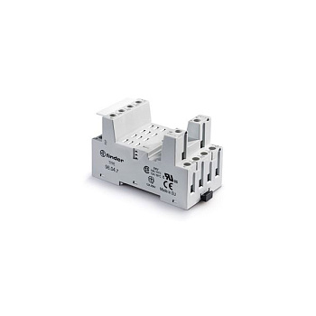 96047SMA | Розетка 4P, с металлической клипсой и винтовыми клеммами, для реле 56.34, Finder