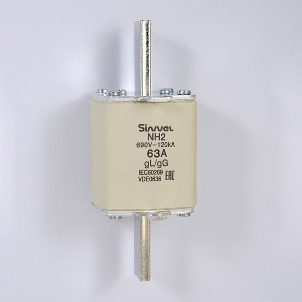 FNH2-63 | Предохранитель ножевой тип 37, 63 A, габ 2, gG, 690 B AC, Sinvel 