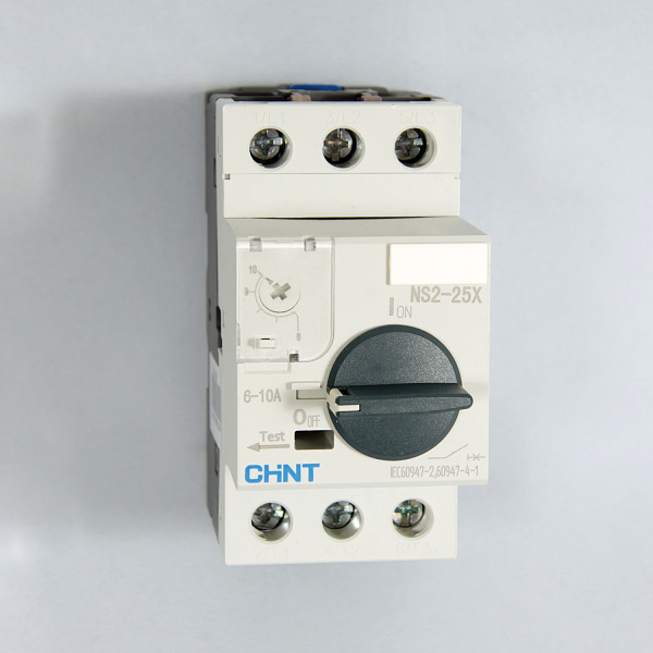Автоматический выключатель защиты двигателя NS2-25X 6-10А с поворотной ручкой, Chint, ch495185