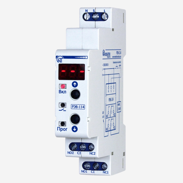 РЭВ-114 | Реле времени Uпит. AC 220В, задержка от 0,1сек. до 10 дней, 2СО 6A, Новатек