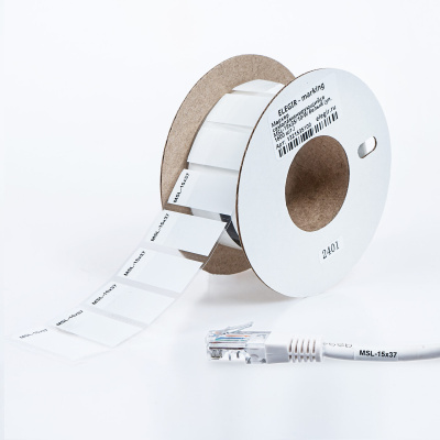 1321535100 | Маркер самоламинирующийся MSL-15x35/10-W белый (рулон 1600 шт.), Elegir 