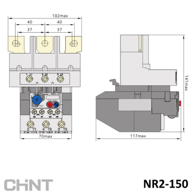 268294 | Тепловое реле NR2-150 110А-150А, Chint