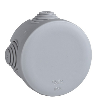 IMT35094 | MULTIBOX Коробка распред. откр. установки D80x40, габариты D100х48, IP55, 4 сальника СЕРАЯ, Schneider Electric