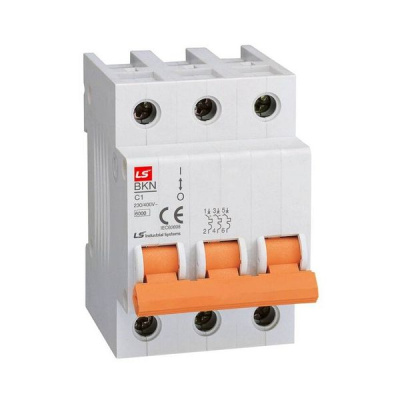 061301558B | Автоматический выключатель, серия BKN, 3P, 10 A, кривая B, 6 кА, LSis