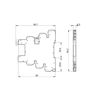 93668230 | Розетка 1P, с пластиковой клипсой и безвинтовыми клеммами Push-in, для реле 34.51, 34.81, Finder