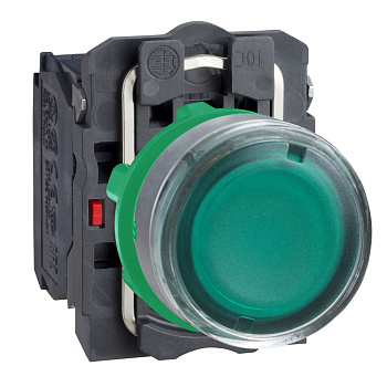 XB5AW33M5C0 | Кнопка с подсветкой 230В AC, с возвратом, 1НО+1НЗ, зелёная, C0, Schneider Electric