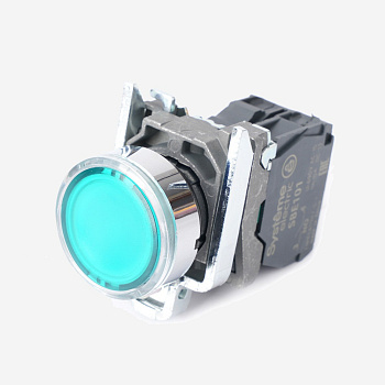 SB4BW35B1 | Кнопка жёлтая, металл, подсветка 24В DC, 1НО, Systeme Electric