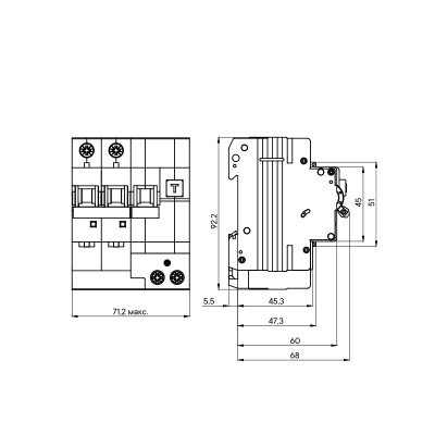 MDV63-24C32-A | Дифференциальный автомат YON, 1p+N 32А, кривая C, 300мА, тип A, 6кА, DKC