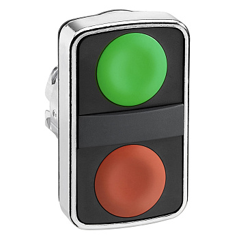 ZB4BA7340 | Головка кнопки двойная без маркировки, зелёная/красная, Schneider Electric