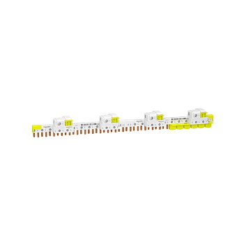 A9XPP624 | Шинка гребенчатая 1Р+N, шаг 9мм, 63А, 24 модуля с вводной клеммой, Schneider Electric
