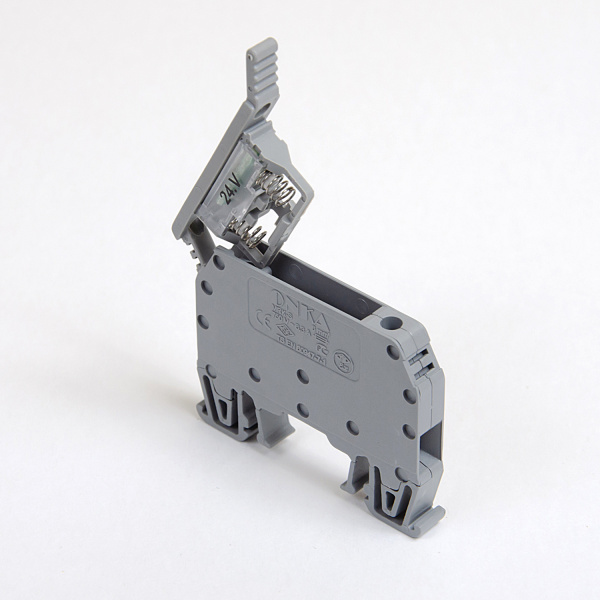 1010268 | Клеммник с держ. предохр. (5х20, 5х25) с индикацией 24В AC/DC на DIN-рейку, 1352, Onka