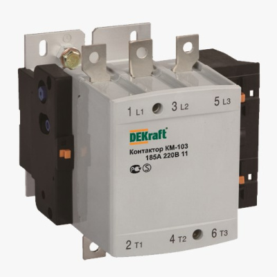22158DEK | Контактор 265А 220В АС3 1НО+1НЗ КМ-103 DEKraft, Dekraft
