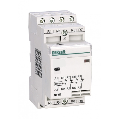 18056DEK | Модульный контактор 4НЗ 16А 230В МК-103, Dekraft