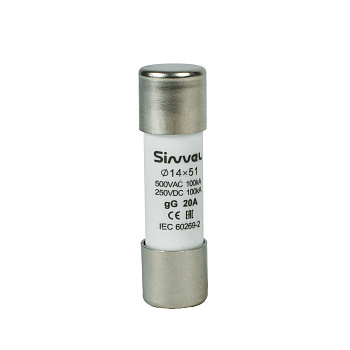 SV1451-20 | Плавкая вставка 20 А, gG, 14х51 мм, 500 В АС/ 250 B DC, Sinvel 