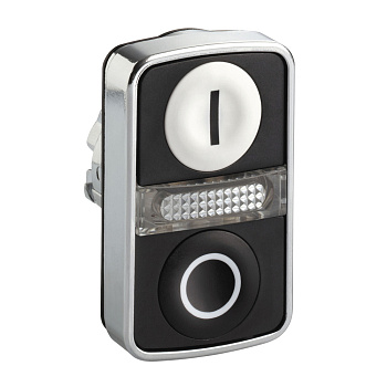 ZB4BW7A1721 | Головка кнопки двойная Белая "I"/Черная "O" + LED, Schneider Electric