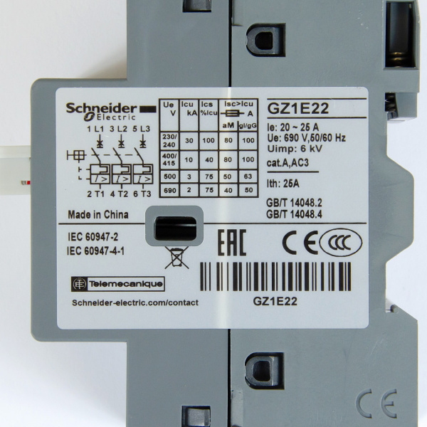 Автоматический выключатель, серия EasyPact TVS, 20…25А, Schneider Electric, GZ1E22